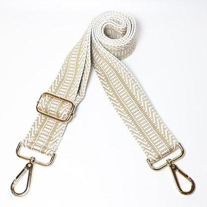 Kolti Purse Strap Replacement Crossbody Handbag Stripe Wide Adjustable - color: Gold Buckle-381