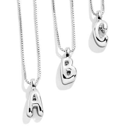 BaubleBar Gold-Plated Initial Necklace - Bubble or Signature Letter Pendant, 17-Inch Chain Necklace with Lobster Clasp, Fashion Jewelry, Perfect Personalized Gift for Women - color: B