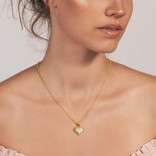 Starain Heart Necklaces for Women Dainty Cubic Zirconia Love Heart Pendant Necklace 18K Gold Plated Chain Trendy Stuff Jewelry - color: G Gold Heart Necklace