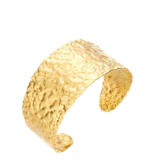 Exquisite and Stylish Gold Bracelet, Fashion Jewelry, Women's Gold Accessories – Ideal Gift for Mom, Wife or Girlfriend - style: Frosted texture wide-face C-shaped bracelet