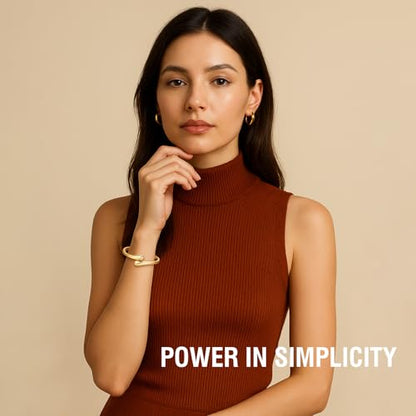 Chunky Gold Bangle Bracelets for Women Trendy 14K Gold Plated Cuff Bracelets Stack, Dainty Gold Bracelet Sets Non Tarnish Fashion Jewelry Gift - style: 1pc-Gold-TwinDrop