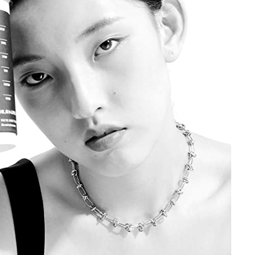 Jude Jewelers Stainless Steel Knotted Braid Chain Classical Plain Collar Choker Necklace - color: Silver
