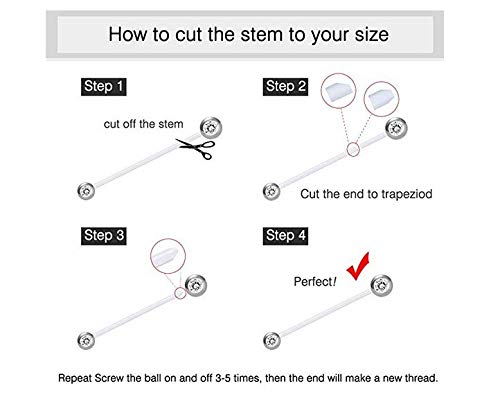 D.Bella 14G Pregnancy Belly Button Rings with Replacement Balls Flexible Bioplast Sport Maternity Belly Ring Retainer for Women Navel Piercing Retainer 1 1/2Inch (38mm) - color: Style H