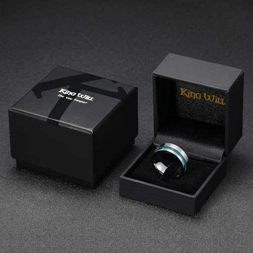 King Will Wood Wedding Band Wood Inlay for Men - color: Gunmetal-8mm