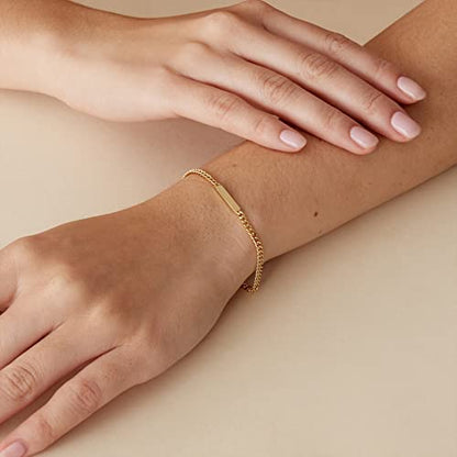 PAVOI 14K Gold Plated Lightweight Chain Bracelet | Bracelets for Women - style: Curb Link