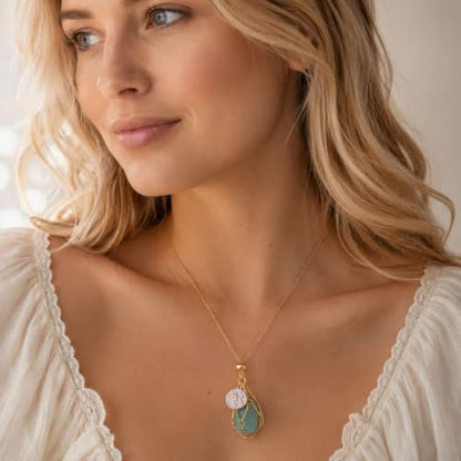 MIXJOY Black Obsidian Crystal Necklace for Women, Sun and Moon Celestial Pendant Protection Gift for Halloween Christmas - style: Green Aventurine Small