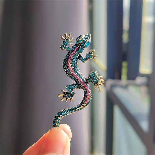 HETICA Animal Brooch for Women, Funny and Cute Flower Brooch Safety Pins Clothing Backpack Hat Decoration Enamel Pins Fashion Women Brooches and Pins Jewelry - style: Geckos
