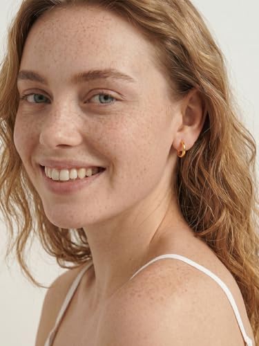 925 Sterling Silver Huggie Hoop Earrings, Small Silver Hoop Earrings for Women Hypoallergenic Huggie Lightweight Small Hoops Earring Cartilage Sleeper Earrings 6/8/10/12/14/16/18/20mm - color: Gold, size: 12MM