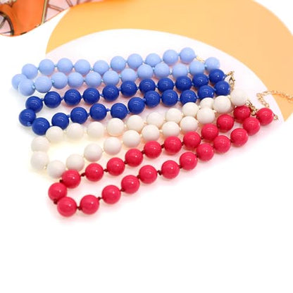 JNF Chunky Beaded Necklaces Women Large Big Ball Bead Choker Necklace Bold Statement Beads jewelry Gift - color: fuchsia beaded