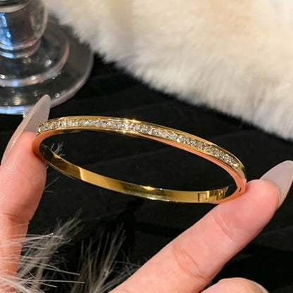 18K Gold Bangle Bracelets for Women 925 Sterling Silver Bracelets Bracelets Adjustable Boho Bracelets Stackble Cuff Bangle Bracelets for Men Women Chunky Gold Bangle Open Cuff Bracelets Christmas Gift - color: Bracelets-19