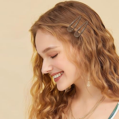 40pcs Snap Hair Clips, 2'' Hair Clip, Non-slip Brown Hairpin Accessories for Women Girls, Metal Barrettes for Styling, Brown - color: 2'' Brown
