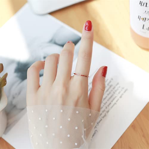 Women's Stainless Steel 1MM Thin Plain Midi Stacking Ring Band Comfort Fit, Size 3 to 10 - color: Enamel - Red