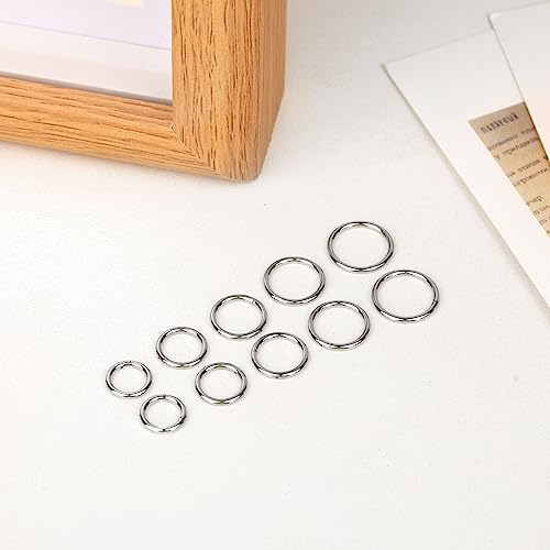 LEE&RO 16G 6MM 7MM 8MM 9MM 10MM Hinged Clicker Septum Rings 16G Nose Hoop Tragus Helix Cartilage Hoop Earrings - color: silver