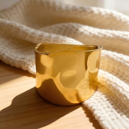 Exquisite and Stylish Gold Bracelet, Fashion Jewelry, Women's Gold Accessories – Ideal Gift for Mom, Wife or Girlfriend - style: Bright Gold Wide Cuff Bracelet