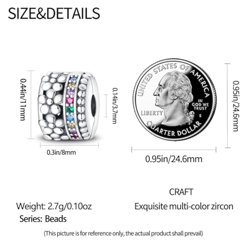 Pandach 925 sterling silver Clip Spacer Charm for Bracelet Clip Lock Stopper Bead Spacer European Openable Beads 2Pcs - style: 2-PAC651