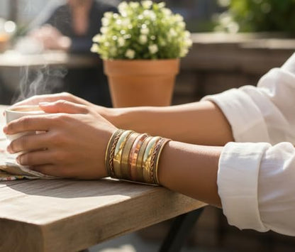 Touchstone Indian Bollywood Handcrafted Slip In Easy To Wear Stylish Wrist Enhancer Designer Broad Jewelry Cuff Bracelet For Women and Men. - style: 1 Braided Wonder Woman