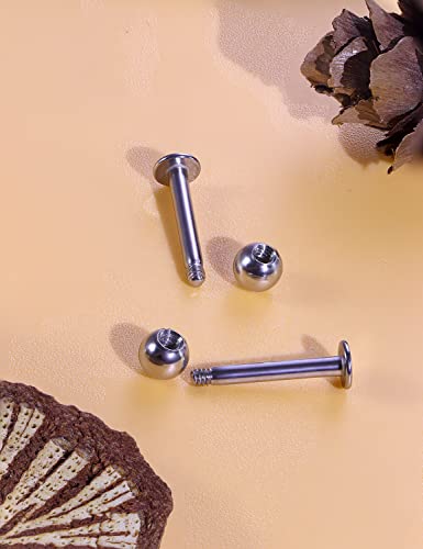 20G 18G 16G 14G 12G Lip Labret Monroe Medusa Nose Rings Stud 316L Surgical Steel Tragus Helix Cartilage Earring Tongue Cheek Piercing Jewelry Bars 6mm 8mm 10mm 12mm 14mm 16mm 19mm 18PCS - color: Silver, size: 12G - 8mm