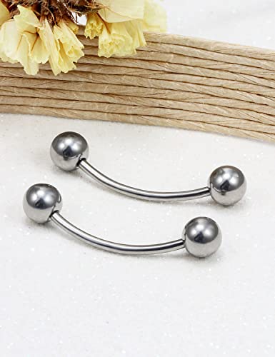 14G 16G Eyebrow Piercing Jewelry G23 Titanium Curved Barbell Eyebrow Ring Vertical Labret Lip Jewelry Rook Daith Earrings Piercing Jewelry for Women Men 6mm 8mm 10mm 12mm 14mm 16mm - color: 16G-16mm