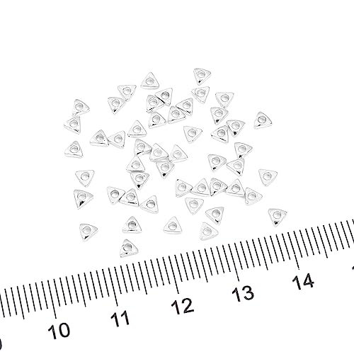Silver Plated Triangle Spacer Beads 3x3mm 50pcs for Jewelry Making Findings Non Tarnish - color: Silver, size: 3x3mm Triangle