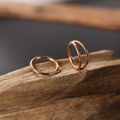 GAGABODY 2 Pcs Nose Rings 22G 20G 18G 16G 14G 12G 10G 8G Surgical Steel Piercing Rings for Nose Septum Cartilage Helix Tragus Conch Rook Daith Lobe from 5mm to 16mm Seamless Hoop Unisex Hinged Earrings - color: Rose Gold-Single&Double Hoop