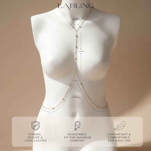 Gold Body Chain for Women | Layered Bikini Belly & Waist Chain Adjustable | Sexy Back Jewelry for Beach Vacation & Parties - color: Style 2