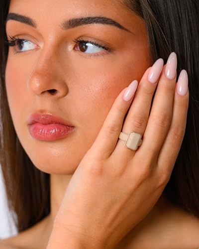 Rinfit Emerald Silicone Ring with Stainless Steel Frame - color: Pack B - Nude / Metal Rose Gold