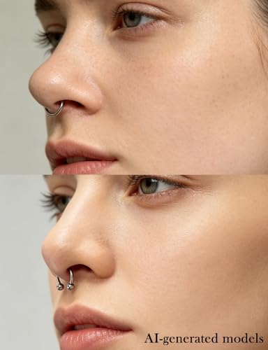 18G-2G Septum Rings 316L Surgical Steel Horseshoe Gauges Earrings Septum Nose Ring Silver Cartilage Helix Tragus Daith Rook Earring Hoop Lip Piercing Jewelry for Women Men - style: 16G(1.2mm)-Dia:12mm