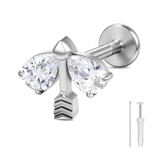 G23 Titanium Gold Filled 16G Cartilage Earring, 6mm 8mm - color: Arrow, Silver, size: 8MM