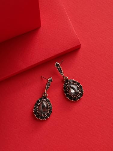 Christmas Halloween Red Heart Shaped Pattern Alloy Earrings, Gothic Antique Style Jewelry for Women - style: Earrings EARR.003