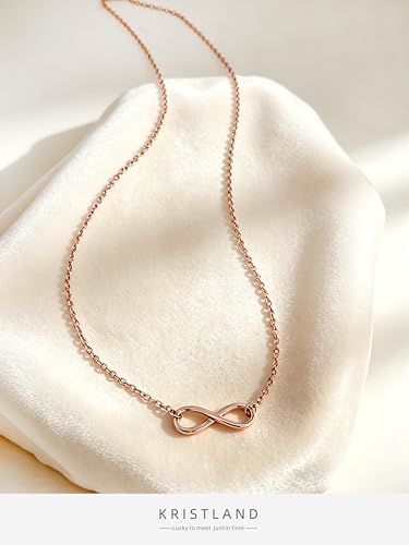 925 Silver Adjustable Necklace Circle Minimalist Enamel Tiny Heart Cactus Triangle Pendant Dainty Choker for Women - color: Infinity
