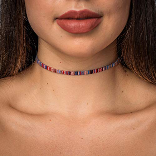 Made by Nami Boho Choker for Women and all Genders Waterproof & Adjustable Surfer Necklace Choker for Pride Parade & Hippie Festival - color: Multi