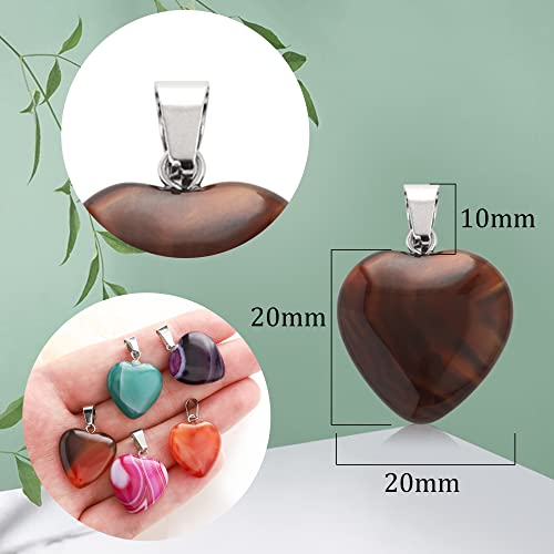 Lezam 24 Pieces Healing Crystal Heart Moon Cross Shaped Pendants Necklace Charms for DIY Jewelry Making Natural Quartz Stones Chakra Love Beads Bulk - color: 24Pcs-C