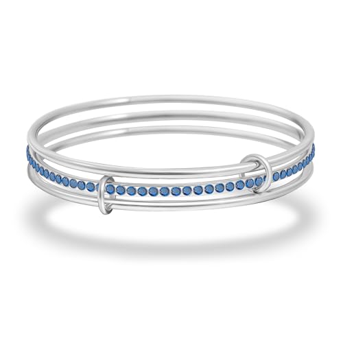 Stackable Bangle Bracelets for Women 18K Gold Plated Stainless Steel Non Tarnish Bangles 8 inch Bracelet Stack Trendy Women's Jewelry Gift - color: Silver, size: 7.5 inch
