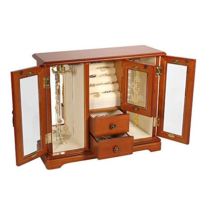 Mele Designs Trina Wooden Jewelry Box in Oak Finish