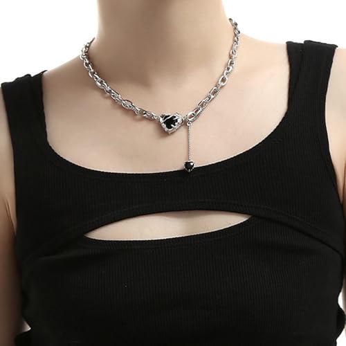Irregular Heart Necklace for Women Y2k Pink Zircon Pearl Diamond Women's Fashion Pendant Hot Fashion Pink Jewelry for Women - color: Style17