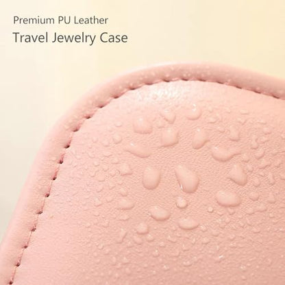Personalized Jewelry Box Gifts for Women Custom Travel Jewelry Case Organization Leather Customized Birthday Anniversary Bridesmaid Gifts - color: 006-Pink-Big Heart