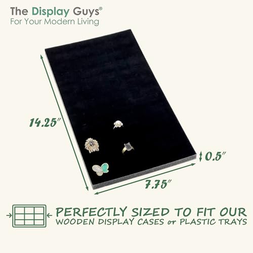 2-Pack 72-Ring Vertical Holders Velvet Foam Padding Jewelry Inserts - Tray/Case Liners - Retail Display, Storage (Black) by The Display Guys - color: Black, size: Ring Slots - 72 Vertical