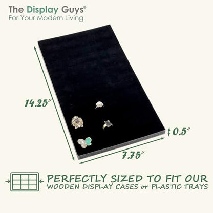 2-Pack 72-Ring Vertical Holders Velvet Foam Padding Jewelry Inserts - Tray/Case Liners - Retail Display, Storage (Black) by The Display Guys - color: Black, size: Ring Slots - 72 Vertical