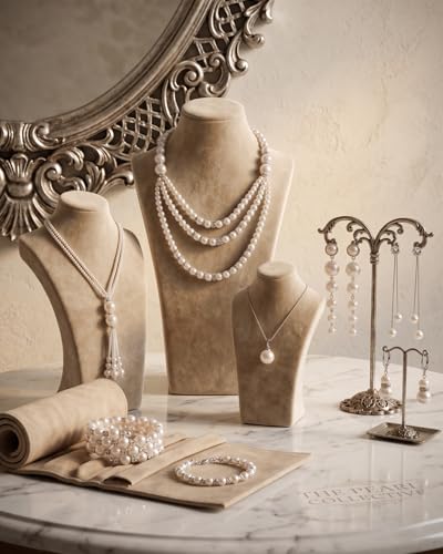 Pearl Necklace Set - Faux Pearl Earrings and Bracelets Jewelry Set for Women Wedding Bridal Shower Tea Party Accessories - style: 9pcs-silver