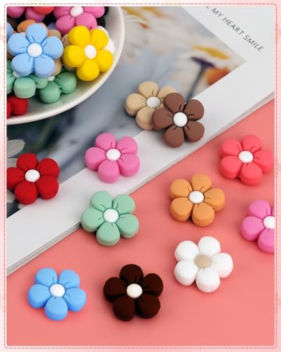 12PCS Colorful Flowers Silicone Focal Beads for Pens - color: Colorful flowers