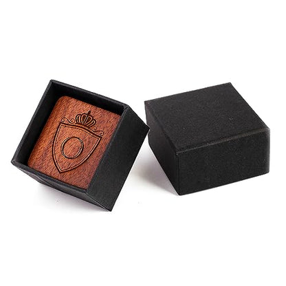 Mens Initial Silver Cufflinks A-Z Alphabet Letter Steel Cuff Links with Engraved Walnut Wood Box Groom Groomsman Wedding Set… - style: O