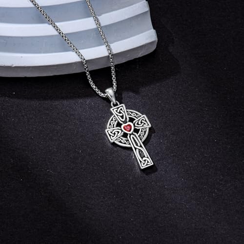 Cross Necklace for Men Women 925 Sterling Silver Cross Pendant Necklace Christian Religious Jewelry Gifts for Anniversary - color: 8-Celtic cross-1