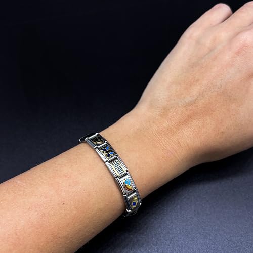 Fablinks Italian Charm Bracelet Charms - Italian Link Starter Pack, 9mm Stainless Steel Jewelry Links with 3 Bracelets and 1 Tool