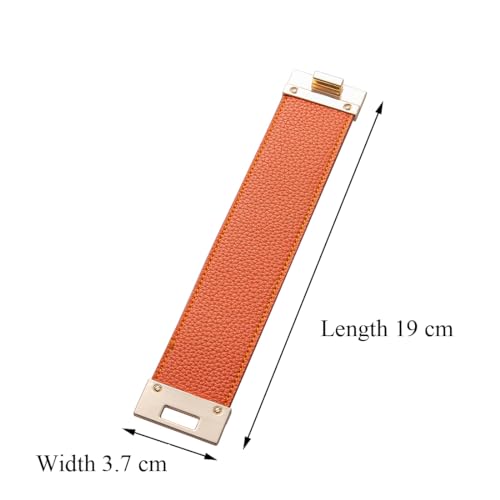 Rantanto Leather Wrap Bracelets For Women Gold Twist Lock Buckle Wrist Cuff | PU leather,Skin-friendly,Boho Stackable Wristband,Fashion Daily Jewelry,Trend Casual Party Bangle,Fit For Birthday, Holiday - color: Wide Orange
