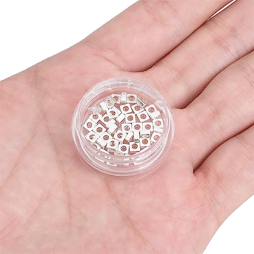 Silver Plated Square Spacer Beads 3x1.5mm 50pcs for Jewelry Making Findings Non Tarnish - color: Silver, size: 3x1.5mm Square