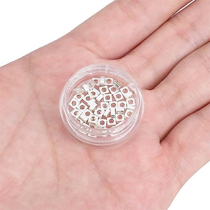 Silver Plated Square Spacer Beads 3x1.5mm 50pcs for Jewelry Making Findings Non Tarnish - color: Silver, size: 3x1.5mm Square