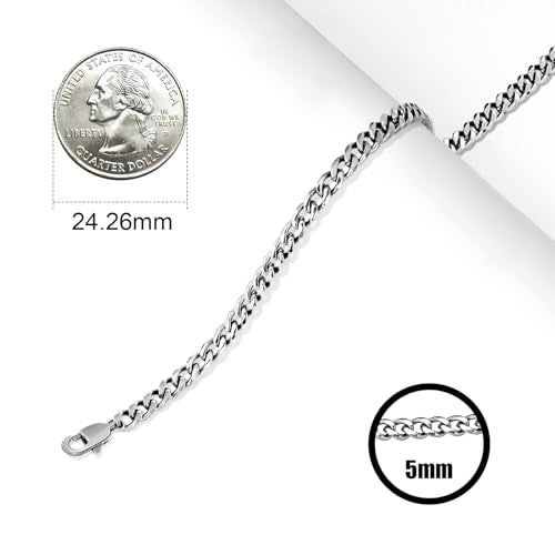 Stainless Steel Chain Necklaces,Rolo Chain Necklace for Men Women,Unique Fashion and Charm Jewelry, Silver Tone Chain,Stainless Steel Adjustable Link, Gifts for Friends/Husband/Dad - style: 1257