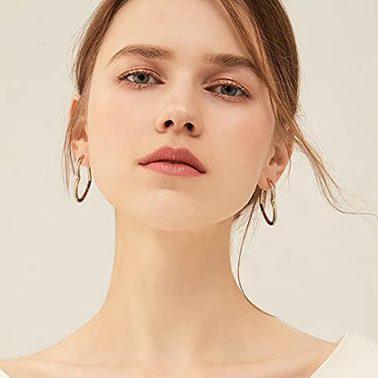 3 Pairs Gold and Silver Heart Huggie Hoop Earrings for Women - color: Gold