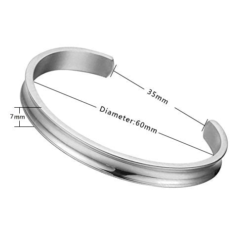 Zuo Bao Stainless Steel Bracelet Grooved Cuff Bangle for Women - color: 3pcs/Set