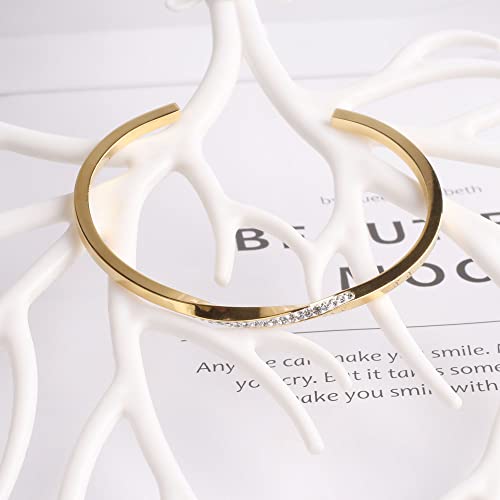Dorriss Thin Open Cuff Bracelet for Women Adjustable Bangle Jewelry